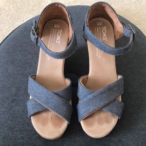Tom's denim Sienna wedges